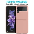 thumbnail image 2 of Case for Galaxy Z Flip 3 5G, Nakedcellphone Slim Hard Shell Protector Cover [Anti-Fingerprint, Grid Texture] for Samsung Z Flip3 Phone (SM-F711, 2021), 2 of 7