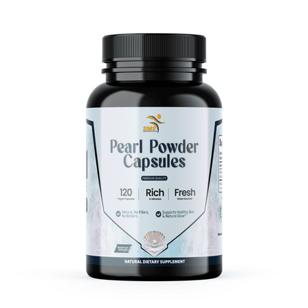 Pearl Powder Capsules – Pure Natural Supplement to Support Skin, Eyes, Nails, and Beauty | All-Natural, Non-GMO, Vegan Capsules (120 Count)