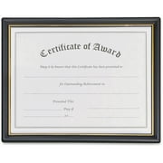 Nu-dell Framed Achievement/appreciation Awards - 11" X 8.50" Frame Insert - Wall Mountable - Plastic, Plastic - Black, Gold (19200)