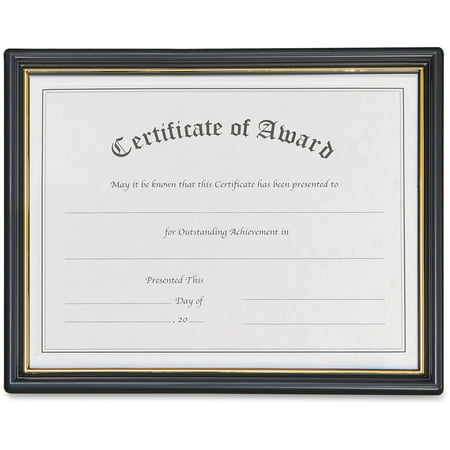 19200 Nu-Dell Framed Achievement/Appreciation Awards - 11" x 8.50" Frame Insert - Wall Mountable - Plastic, Plastic - Black, Gold