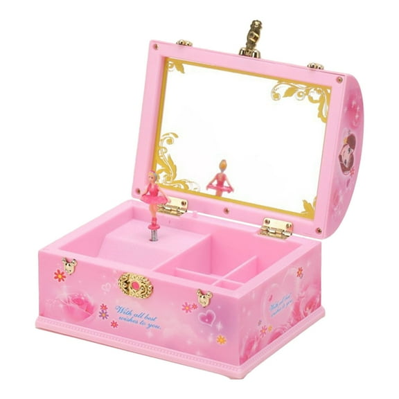 XIEULQP Decorative Musical Jewelry Storage Box - Rotating Trinket Organizer with Soft Velvet Interior Compartments for Bracelet Necklace Preservation and Display