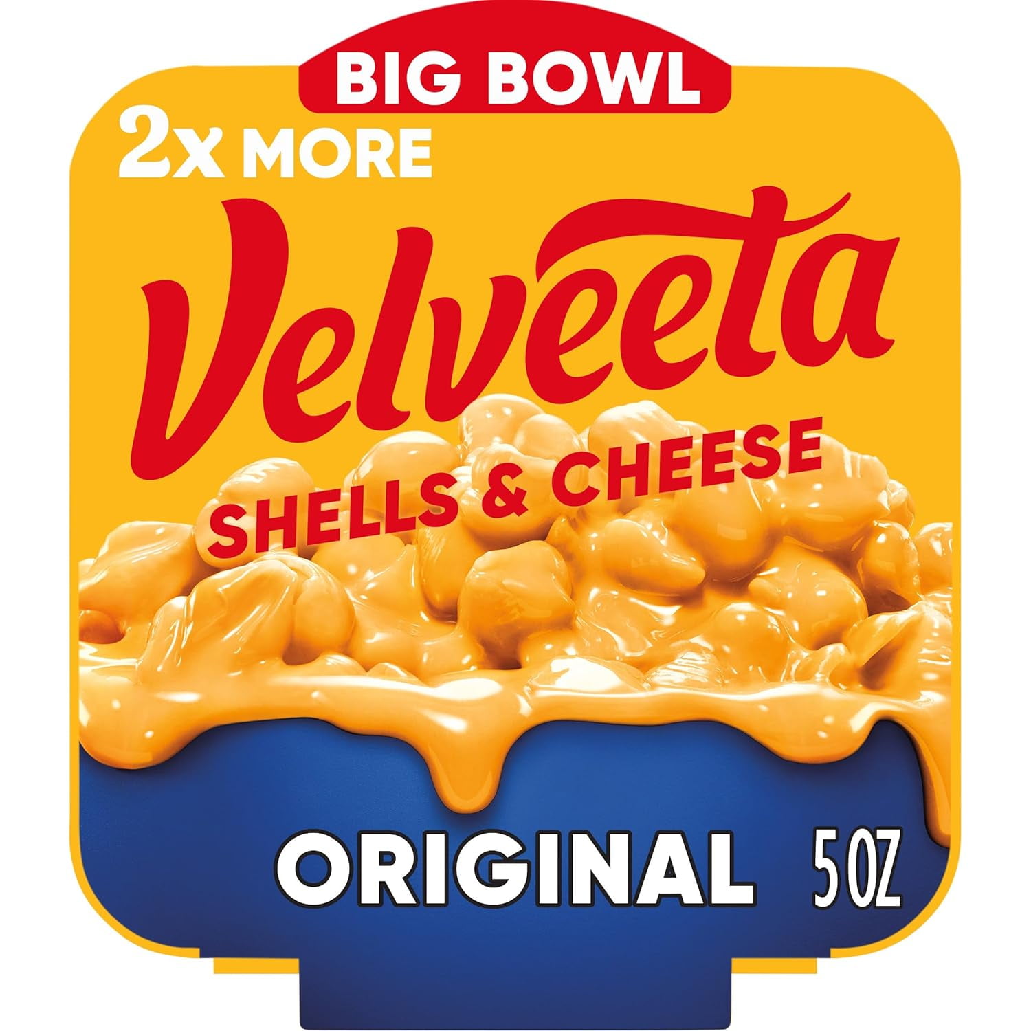 Velveeta Shells and Cheese Macaroni and Cheese Cups Easy Microwavable Big Bowl Dinner 5 oz - Pack of 2