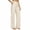 Beige, variant on Qingpeng High Waisted Wide Leg Soft Knit Pants for Women, Elastic Waist Casual Summer Straight Leg Pants with Pockets
