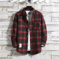 thumbnail image 5 of Camisa y blusa de manga larga a cuadros para hombre con bolsillo, diseño de marca, corte entallado, informal, barata, con botones, moda 2024 I Clothes, 5 of 5