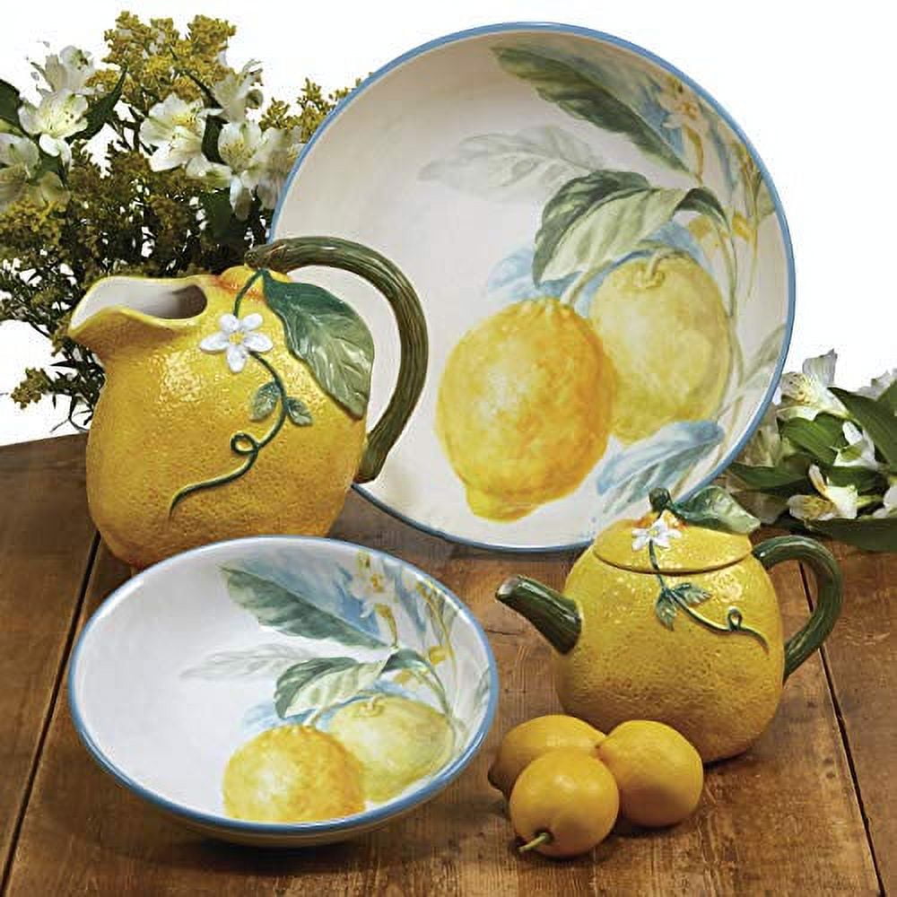 Certified International 23132 Citron 3-D Lemon 72 oz. Pitcher, 8.75" x 6.25" x 8", Multicolored