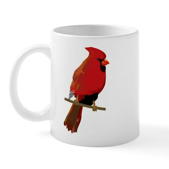 CafePress - Male Cardinal Mug - 11 oz Ceramic Mug - Novelty Coffee Tea Cup