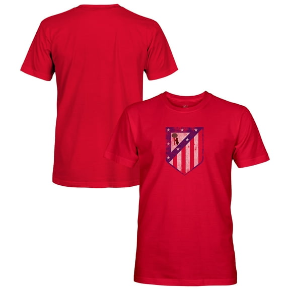 Men's-1863FC  Red Atletico de Madrid Badge Short Sleeve Cotton T-Shirt