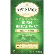 Twinings Classic Irish Breakfast Decaffeinated Tea, 20 Count