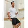 thumbnail image 3 of EA'S SECRET Men's Pajama Shorts for Men Bamboo Rayon Bottoms Soft Sleep Pants Lounge Sleepwear with Pockets 2 Pack(2Black,M）, 3 of 8