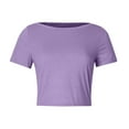 thumbnail image 3 of fatyb Women's Basic T-Shirts Short Sleeve Slim Going out Crop Tops Solid Color Summer Casual Tee, 3 of 4