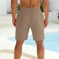 thumbnail image 5 of lcziwo Mens Swim Shorts Knee Length Elastic Waist Hiking Shorts with Pockets Beach Travel Golf Drawstring Short Khaki L, 5 of 7