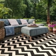 thumbnail image 6 of Safavieh Courtyard Bailey Chevron Indoor/Outdoor Area Rug, Black/Beige, 6'7" x 9'6", 6 of 15
