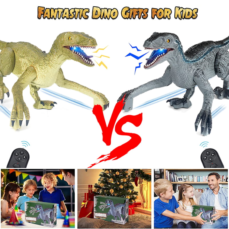Remote Control Dinosaur Toys, Walking Robot Dinosaur w/ LED Light 