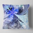 thumbnail image 2 of Designart Blue White Fractal Flower Pattern - Floral Throw Pillow - 16x16, 2 of 5
