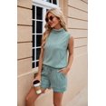 thumbnail image 4 of EASYBRAUS Women Summer Sleeveless Shorts Set Casual Drawstring Pocket Outfit Two Piece Set, 4 of 9