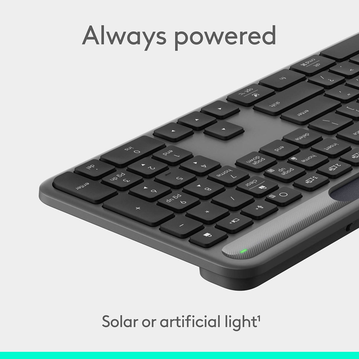 Logitech Signature Slim Solar+ K980 Wireless Keyboard, Graphite