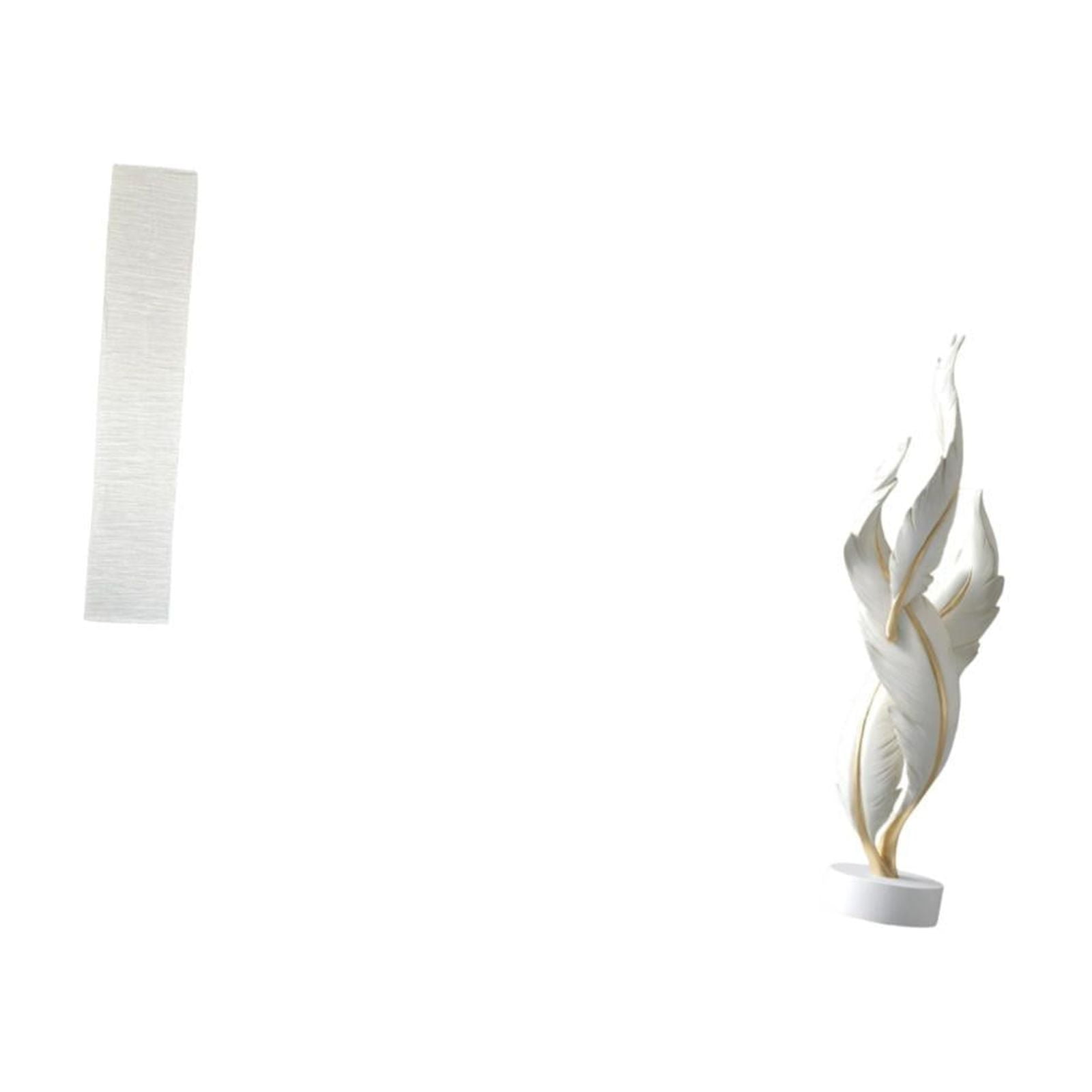 Floor Lamp Shade Feather Sculpture Decorative Figurine Resin Material Design for Living Room Office Decor