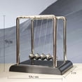 thumbnail image 6 of Newton's Cradle Metal Pendulum Educational Physics Toy Square Design Kinetic Energy Office Stress Reliever Ornament, 6 of 7