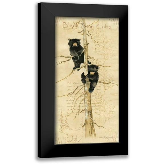 Phillips, Anita 9x14 Black Modern Framed Museum Art Print Titled - Black Bears Cubs