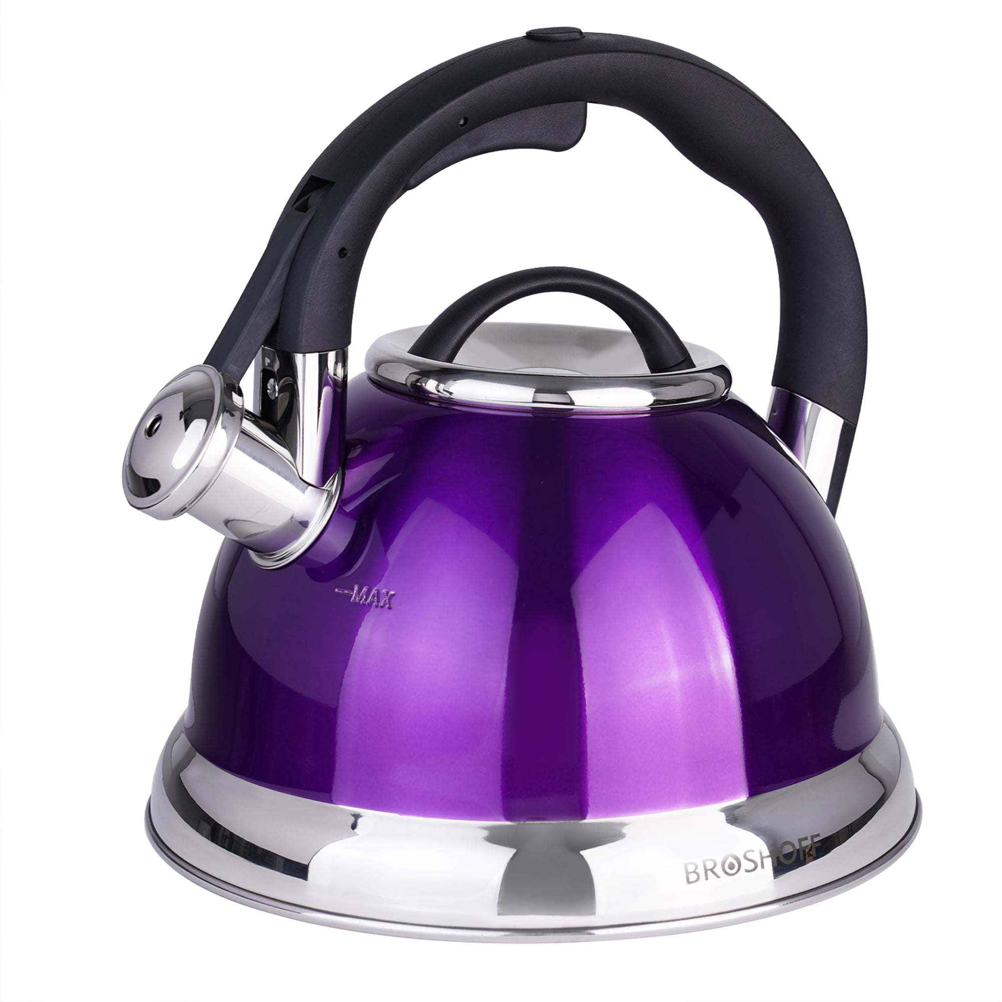 Whistling Kettle durable Steel Camping Kitchen Tea Coffee Water Pot purple 