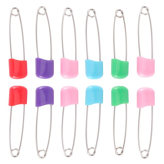 Gasi 12pcs Baby Kids Cloth Diaper Stainless Steel Safety Pins - Size S (Random Color)