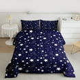 thumbnail image 2 of Feelyou Cartoon Stars Child Bedding Comforter Set, Dreamy Starry Sky Galaxy Twin Comforter Sets, Navy Horoscope Theme Reversible Bedding Set, Ultra Soft Bedroom Decor, 2pcs, 2 of 8