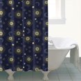thumbnail image 4 of Dark Blue Sun Moon Star Pattern Shower Curtain 72"x72" ,Bathroom Decorative Shower Curtains Set with 12 Hooks,Modern Waterproof Washable Shower Curtain, 4 of 6