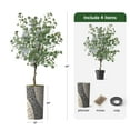 thumbnail image 3 of Artificial Tree in Geometric Pattern Planter, Fake Eucalyptus Silk Tree for Indoor and Outdoor Home Decoration - 66" Overall Tall (Plant Pot Plus Tree), 3 of 5