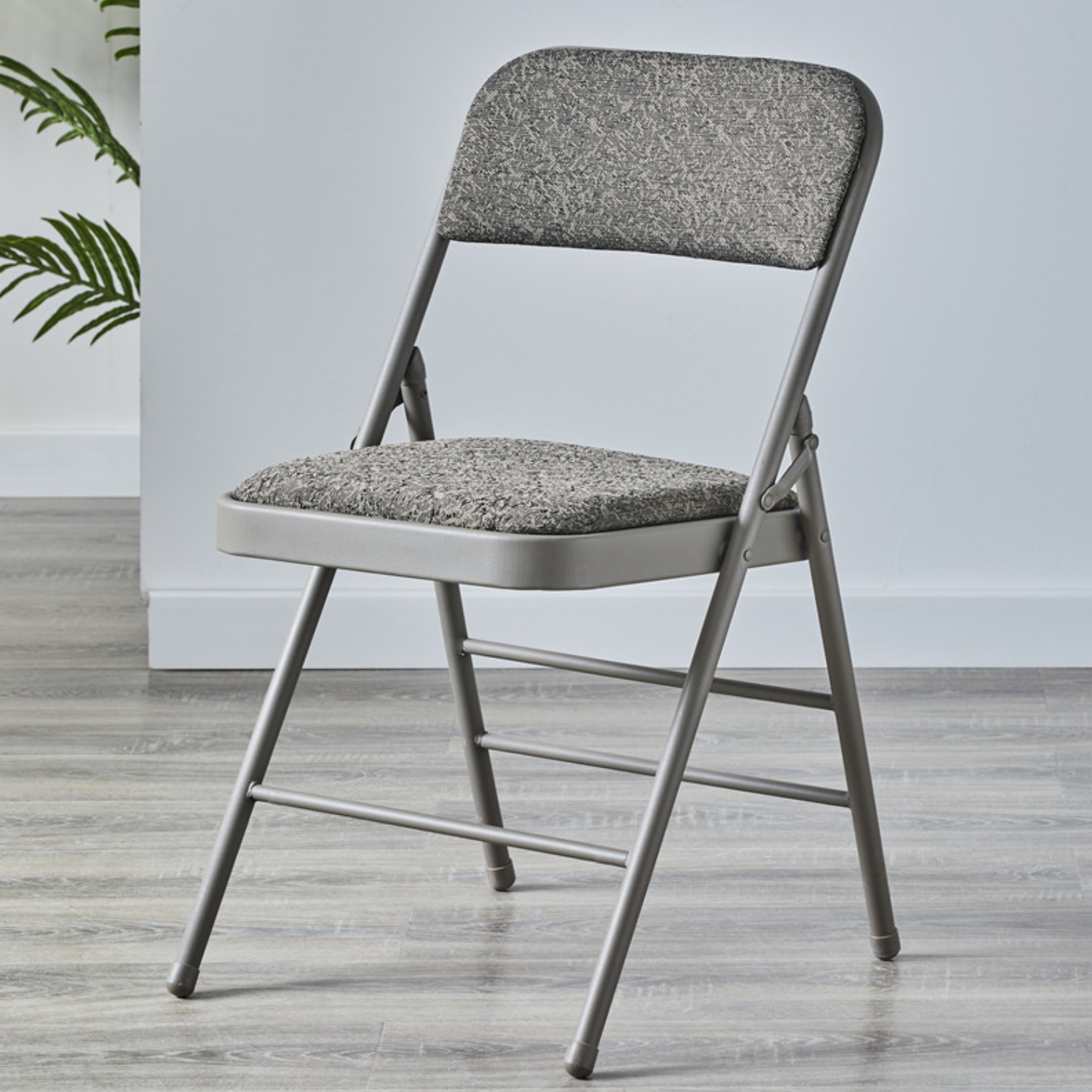 Vtoy Folding Chairs Set of 2 with Padded Cushion, Gray photo 5