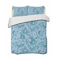 thumbnail image 2 of Light Blue Teal Full Size Down Alternative Comforter, Lightweight Comforter Quilt Bedding Set with Pillow Shams Retro Botanical Abstract Art All Seasons Bed Comforter Duvet Insert 78"x90", 2 of 7
