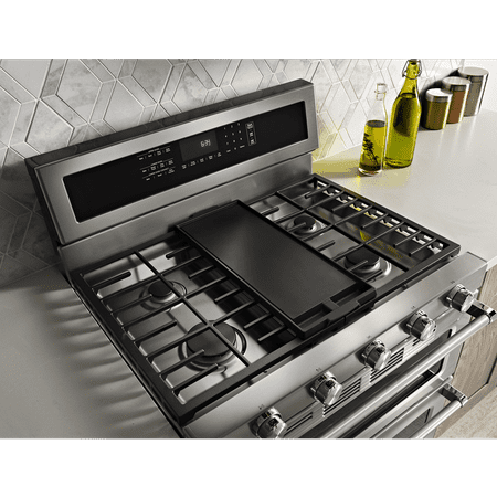 KitchenAid - 6.0 Cu. Ft. Self-Cleaning Free-Standing Double Oven Gas Convection Range - Stainless Steel