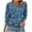 Blue-Shirts, variant on Jsaierl Tops for Women 3/4 Sleeve Summer Round Neck Shirts Dressy Print Petite Blouses Going Out Vacation Tunic Top S-2XL
