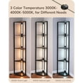 thumbnail image 2 of 64'' Burlywood LED Floor Lamp with Shelves - 3-Color Temp Stepless Dimmable Corner Standing Lamp for Living Room Bedroom Office, 2 of 8