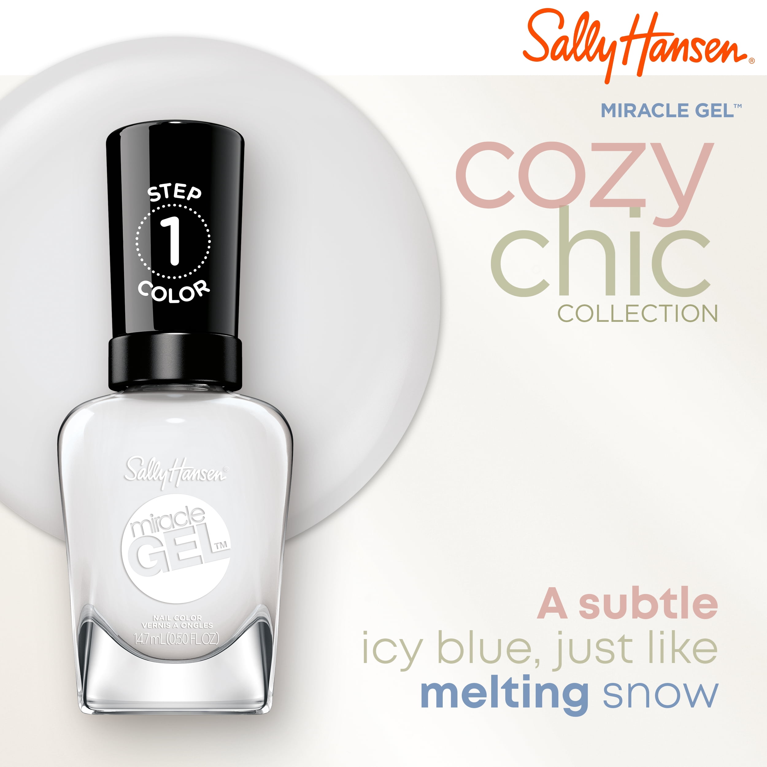 Sally Hansen Miracle Gel Cozy Chic Collection, Nail Polish, Cuddle Puddle, 0.5 fl oz, No UV Lamp Needed, Vegan
