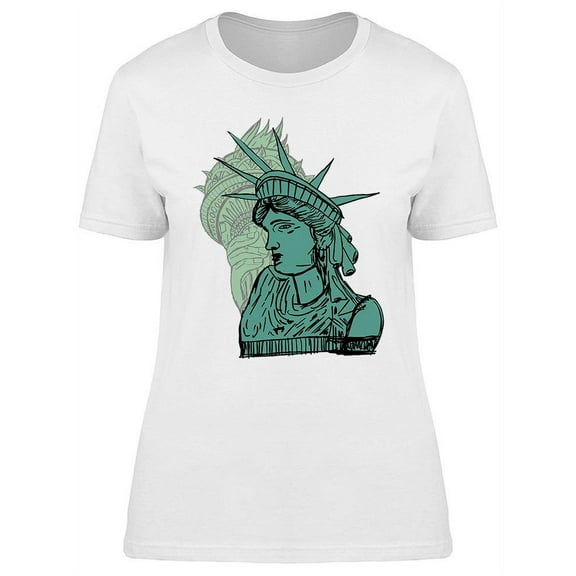 Statue Of Liberty Sketch Design T-Shirt Women -Image by Shutterstock, Female Large