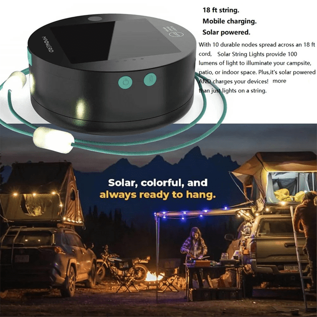 Outdoor Camping Light Solar String Lights LED Camping Lamp Phone Charger Outdoor Gadgets Camping Equipment