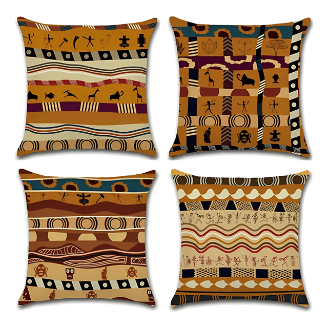 Funda De Cojín Decorativa De Lino Y Algodón Juego De 4 Unidades 45x45cm Xtellar cafe