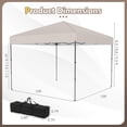 thumbnail image 3 of Gymax 10 X 10 FT Pop up Canopy Tent w/ Portable Carrying Bag 8 Stakes 4 Wind Ropes Yellow, 3 of 10