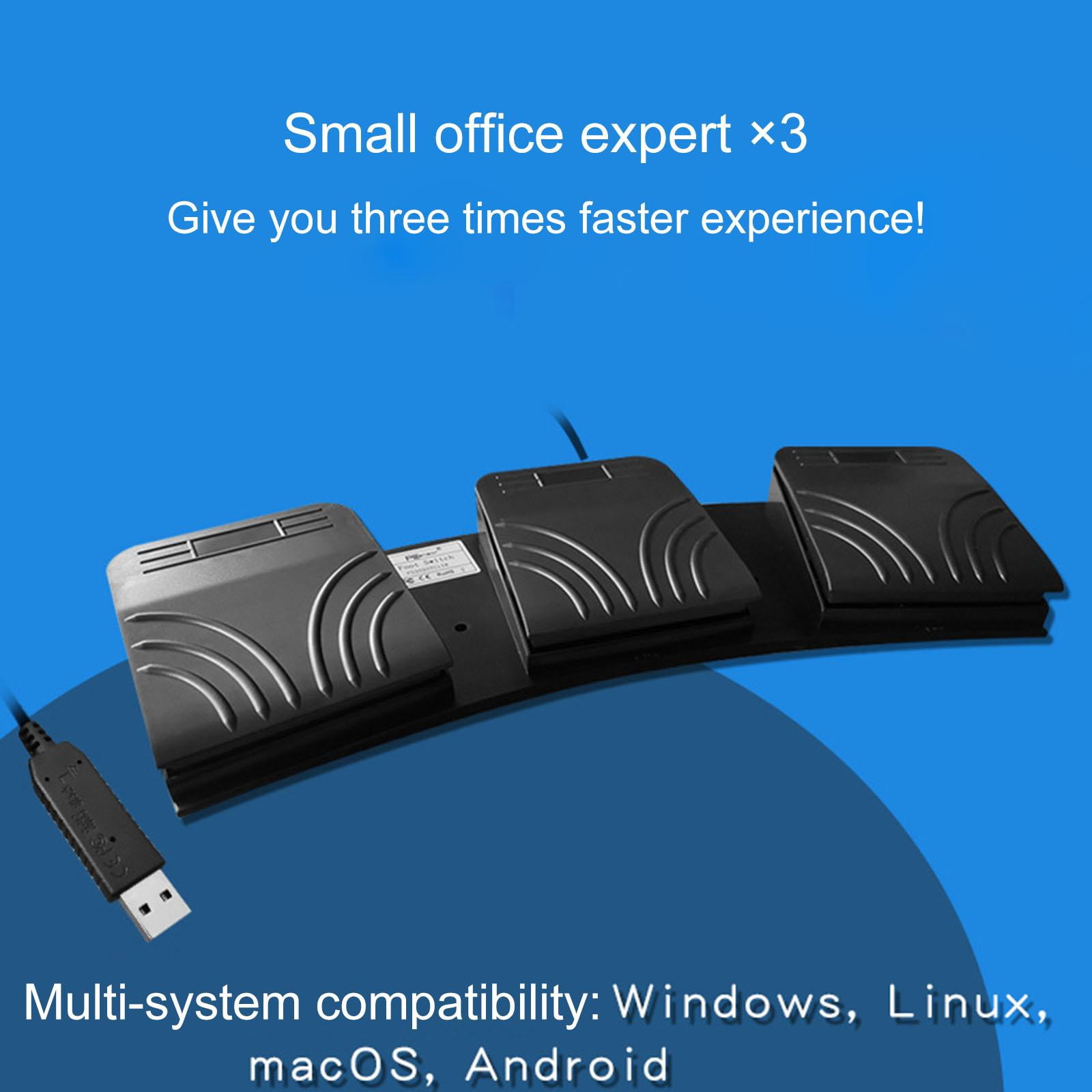 USB Three Foot Switch Combination Key Computer Keyboard Shortcut Key PC Game Foot Pedal for Keyboard PC Laptop