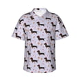 thumbnail image 1 of Fotbe Dachshund Dog Puppy Camisa Hawaiana para Hombre Unisex – Camisa Casual de Verano con Botones de Manga Corta de Algodón y Lino,Large, 1 of 7