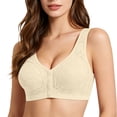 thumbnail image 2 of BaoFuBaoMei Front Snap Bras for Women Plus Size Lift Wireless Bra Side Support Push up Brassiere Jacquard Everyday Bralette, 2 of 8