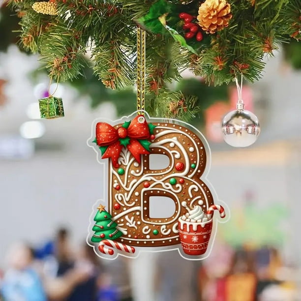 26 Letters Christmas Tree Decoration Pendant Christmas Tree Ornaments Personalized DIY Christmas Ornaments Christmas Decoration Xmas Tree Hanging Decor Feature