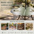 thumbnail image 6 of Round Outdoor Tablecloth with Umbrella Hole and Zipper, Gray Green Tablecloth with Elastic Waterproof, Modern Gradient Geometric Patio Table Covers for 55" - 60" Picnic Pool Tables, 6 of 9