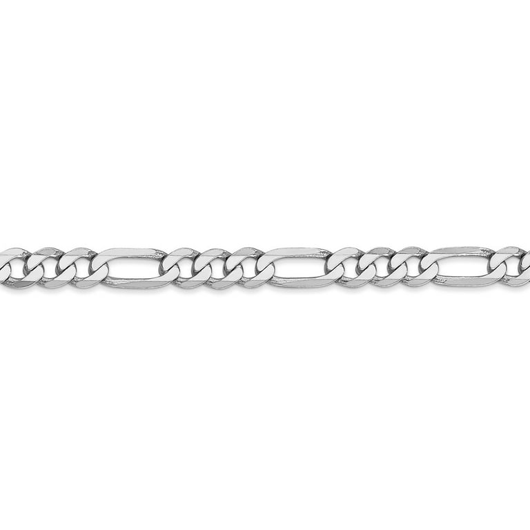 24 in Mens Black Steel Figaro Necklace (5.5mm)