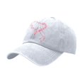thumbnail image 4 of XIAOCHA Women's Printed Baseball Cap Breathable Dad Hat Farm Party Snapback Hat,White, 4 of 4