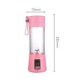 thumbnail image 4 of Licuadora eléctrica para frutas Licuadora para batidos Licuadora recargable por USB Licuadora de jugos 400 ml Rosa.--, 4 of 5