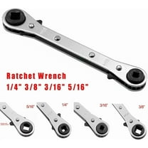 Ratcheting Refrigeration Wrench, Refrigeration Ratcheting Wrench 3/8” 1/4” 5/16'' 3/16'' AC Wratchet Tool, Refrigeration Service Wrench for Air Conditioning, Refrigeration Equipment Repair