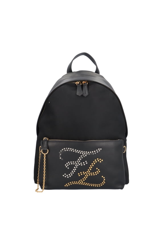 Pre-Owned Fendi Studded Karligraphy Backpack/Daypack, Nylon 7VZ042, Men's (Good)