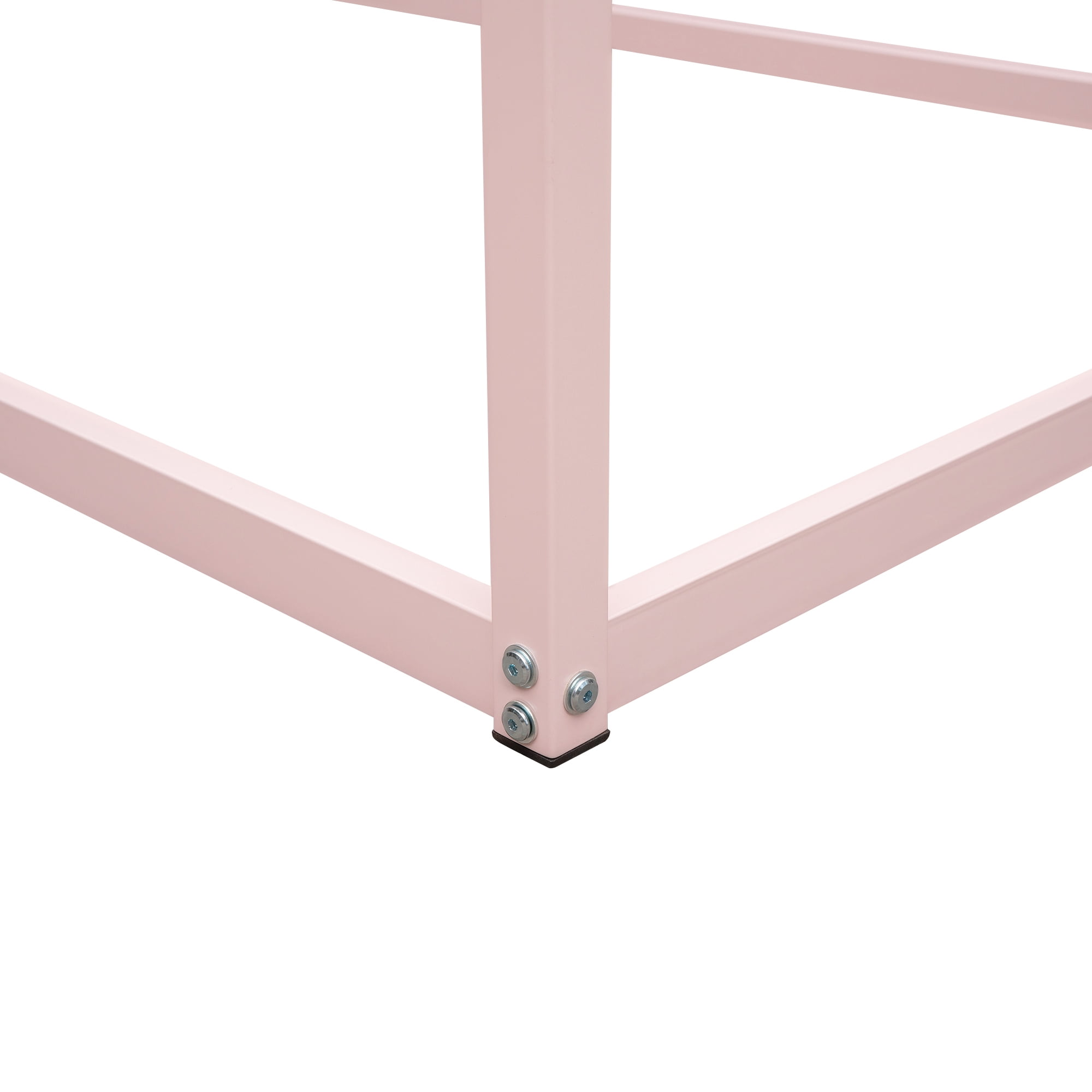 Euroco Metal Twin Size House Bed for Kids, Pink