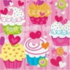 Cupcake Hearts Valentine Luncheon Napkins, 16-Count